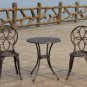Antique Bronze Cast Aluminum 3pc. Bistro Set
