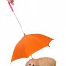 Pour-Protection Umbrella With Reflective Lining And Leash Holder - Orange With Red