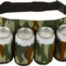 6 Pack Beer & Soda Can Holster Belt - Camo Camouflage Design