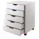 Halifax Cabinet for Closet and Office, 5 Drawers, White