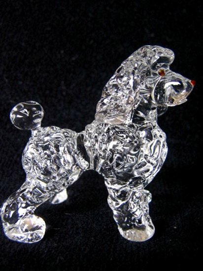 POODLE CRYSTAL GLASS MINIATURE FIGURINE