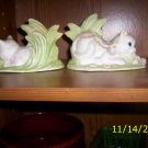 Twin porcelain cat figurines