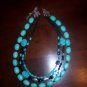 TRIPLE THREAT- TURQUOISE AND BLACK NECKLACE