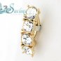 NEW 18K GOLD PLATED RND CZ REVERSE BELLY NAVEL RING 14G