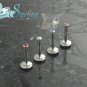 LOT 4 INTERNALLY THREAD GEM JEWELED MONROE LABRET 14G