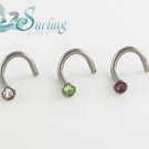 LOT OF 3 SOLID TITANIUM NOSE SCREWS RINGS BONE STUD 18G