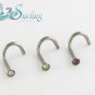 LOT OF 3 SOLID TITANIUM NOSE SCREWS RINGS BONE STUD 18G