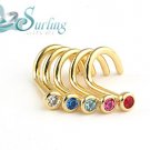 LOT OF 5 *18K* GOLD PLATED NOSE RINGS SCREWS STUD 18G