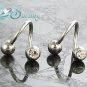 NEW 2 WHITE SPIRAL DOUBLE GEM BELLY NAVEL RINGS 14G