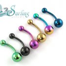 WOW LOT OF 6 COLOR TITANIUM BELLY NAVEL RINGS 14G 7/16"