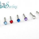 7 *Princess Cut*  UV ACRYLIC Nose Bones RINGS STUDS 18G