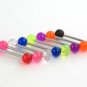 WHOLESALE LOT OF 8 ACRYLIC TONGUE BARBELL RINGS 14G