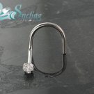 REAL SOLID 14K WHITE GOLD ROUND CUT NOSE RING SCREW 20G
