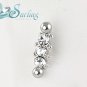 NEW WHITE CZ EYEBROW BELLY NAVEL SHIELD RING CAP 14G