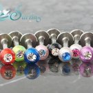 LOT 8 STEEL ACRYLIC JEWELED MONROE LABRET 16 GAUGE 16G