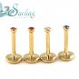 LOT 4 18K GOLD PLATED GEM INTERNALLY MONROE LABRET 14G