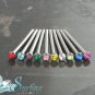 LOT OF 10 JEWELED GEM FISHTAIL NOSE RINGS SCREWS 18G