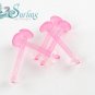 5 PINK CAMO ACRYLIC TONGUE BARBELL RING RETAINERS 14G