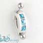 NEW AQUAMARINE CHANNEL CZ REVERSE BELLY NAVEL RING CAP