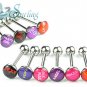 LOT 10 GIRLS SEXY LOGO TONGUE BARBELL RINGS 14G