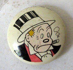 1946 Jiggs Carton Character Pinback - Kellogg's Promotion - 7/8