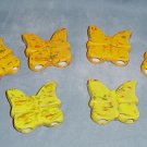 Six Ceramic Butterflies Beads For Macrame Orange/Yellow