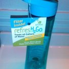 RefresH2Go Water Bottle 22 oz Aqua New