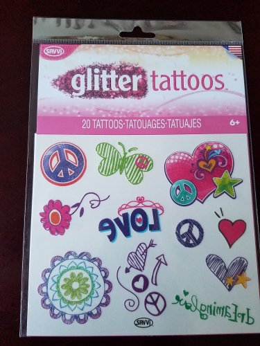 Glitter Tattoos - 20 Temporary Tattoos