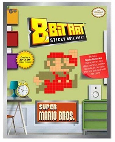Licensed 2 Play Nintendo 8 Bit Small Sticky Note Art Super Mario-Green Bag Paper
