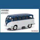 Qiyun Greenlight 1 64 Motor World s14 Volkswagon Samba Bus Blue White 23N Window