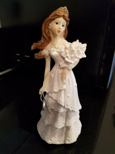 Quinceanera Cake Topper Large Figure White Dress with Bouquet