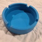 Silicone Ashtray 3.5" Soft Round Portable Bendable Unbreakable Non-Skid Blue