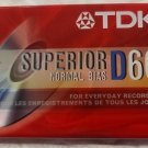 TDK Superior D60 Normal Bias Play It Loud For Everyday Recording Audio Cassette