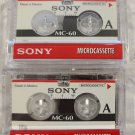 Sony Blank Audio MICROCASSETTE TAPES MC-60 60 Minutes NEW Pair