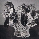 Nosegay Basket Crochet Vintage Thread Crochet Pattern  Flower Lacy Handled Bouquet