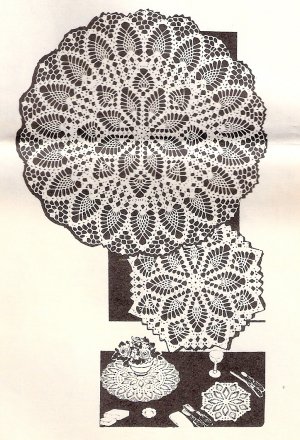 Vintage Crochet Table Patterns, Thread Doily Instructions, Crochet Set Vintage Mailorder