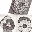 Vintage Potholders Flower Hotmats Kitchen Crochet