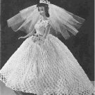 Vintage Crochet Pattern Make Dress Bridal Doll Pattern Barbie Wedding
