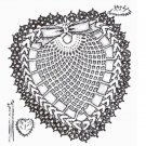 Vintage Pineapple  Crochet Pattern Pincushion  Heart  Sewing Accessory with Ribbon