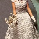 Bridal Doll Dress Pattern, Crochet Pattern, Barbie Wedding Crochet