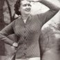 Vintage Knit V-Neck Cardigan  Sweater Pattern