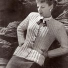 Ladies Knit Cardigan Sweater Pattern 40s