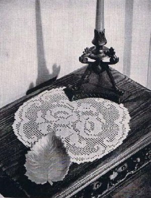 Filet Flower Rose Crochet Doily Mat, Rose Pattern