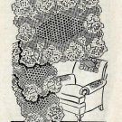 Filet Pattern Pansy Chair Set, Pansy Filet Crochet