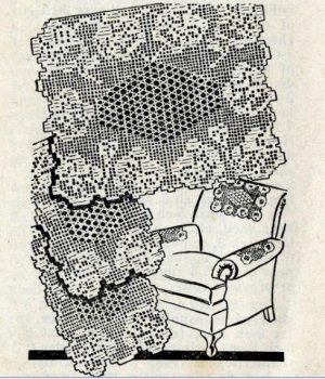 Crochet Doily Pattern Chair Back Set on eBid United States