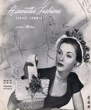 Vintage Hiawatha  Book, Crochet Patterns Hats Vintage 50s