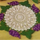 Grape Doily Crochet  Vintage Popcorns and Grapes Leaves, Crochet Pattern Grapeaves