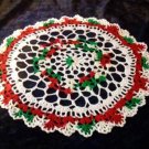Round Christmas Lace Doilies, Holiday Doily Table Pattern