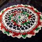 Round Christmas Lace Doilies, Holiday Doily Table Pattern