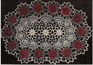 Oval Doily Pattern, Rose Flower Pattern Crochet